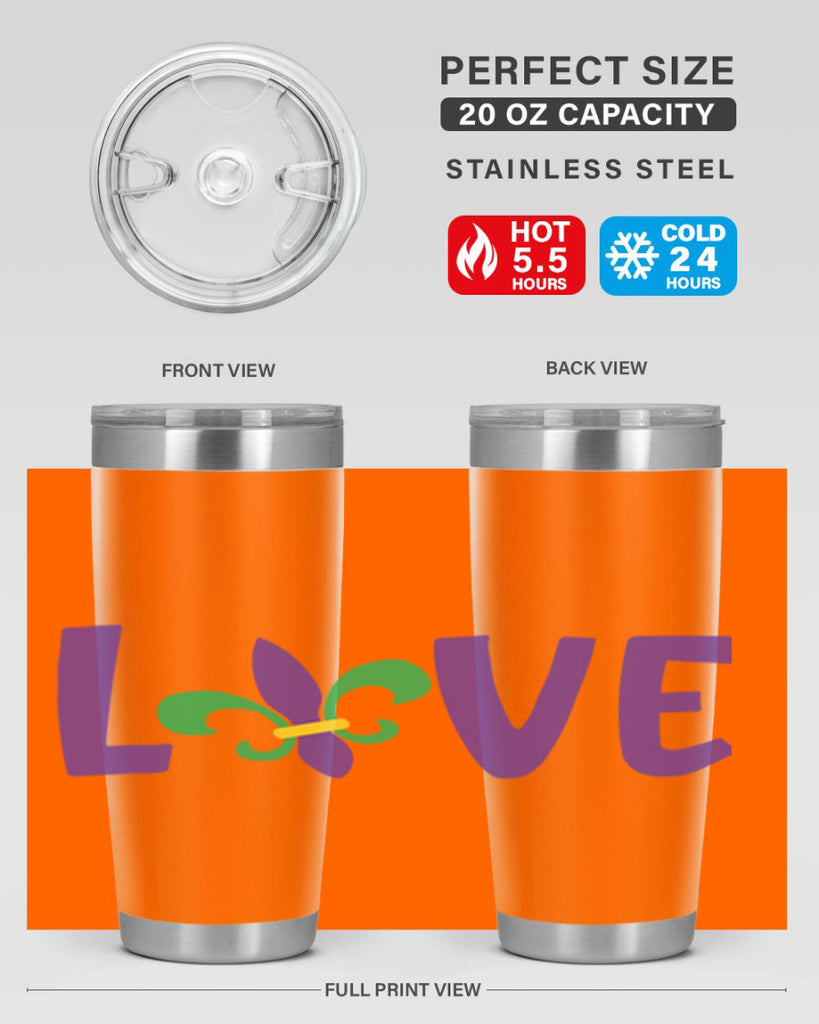 love 80#- mardi gras- Tumbler