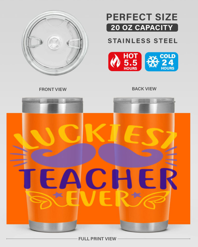 luckiest teacher ever 12#- mardi gras- Tumbler