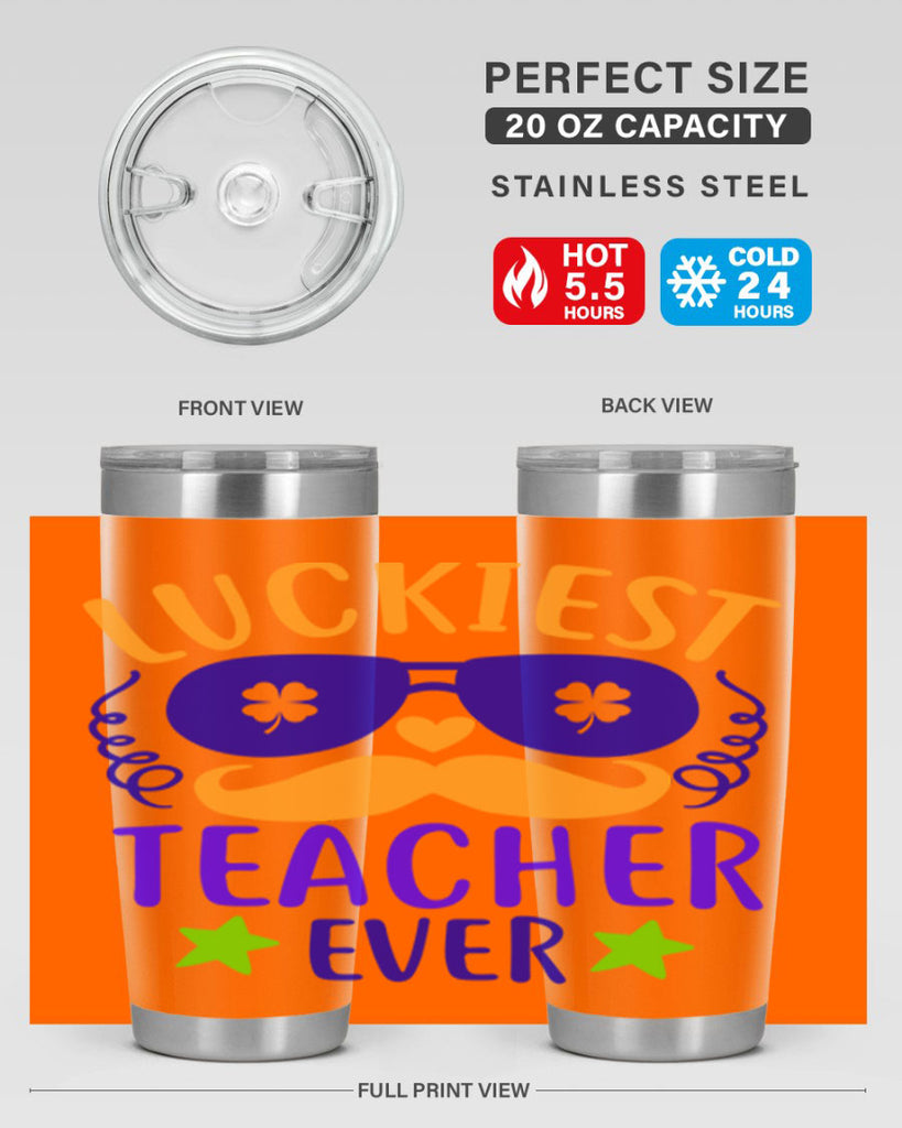 luckiest teacher ever 14#- mardi gras- Tumbler