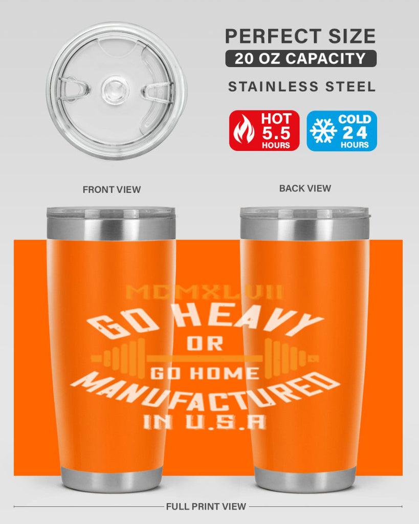 mcmxlvii go heavy or go home manufactured in 84#- gym- Tumbler
