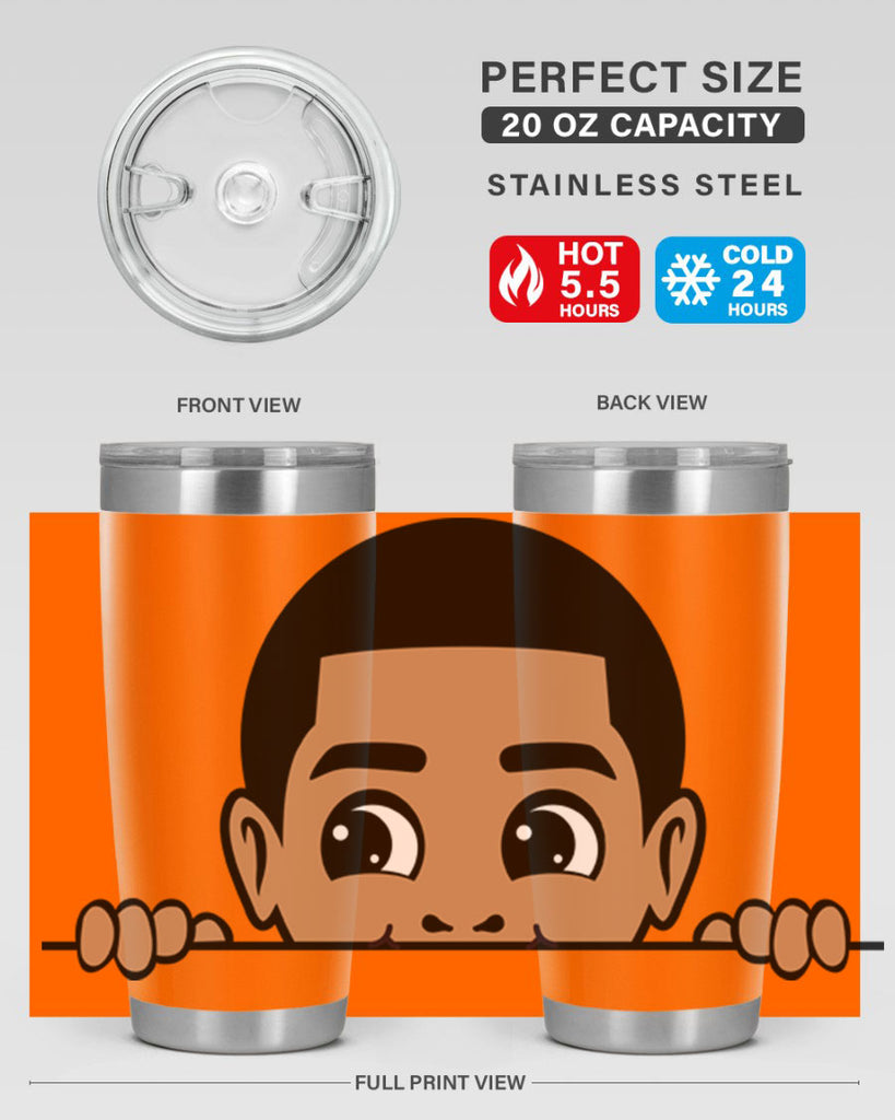peekaboo boy 17#- black men - boys- tumbler
