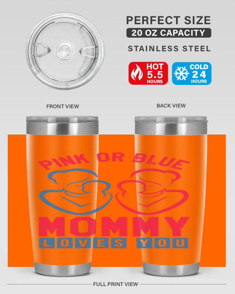 pink or blue Mommy Loves you Style 21#- baby shower- tumbler