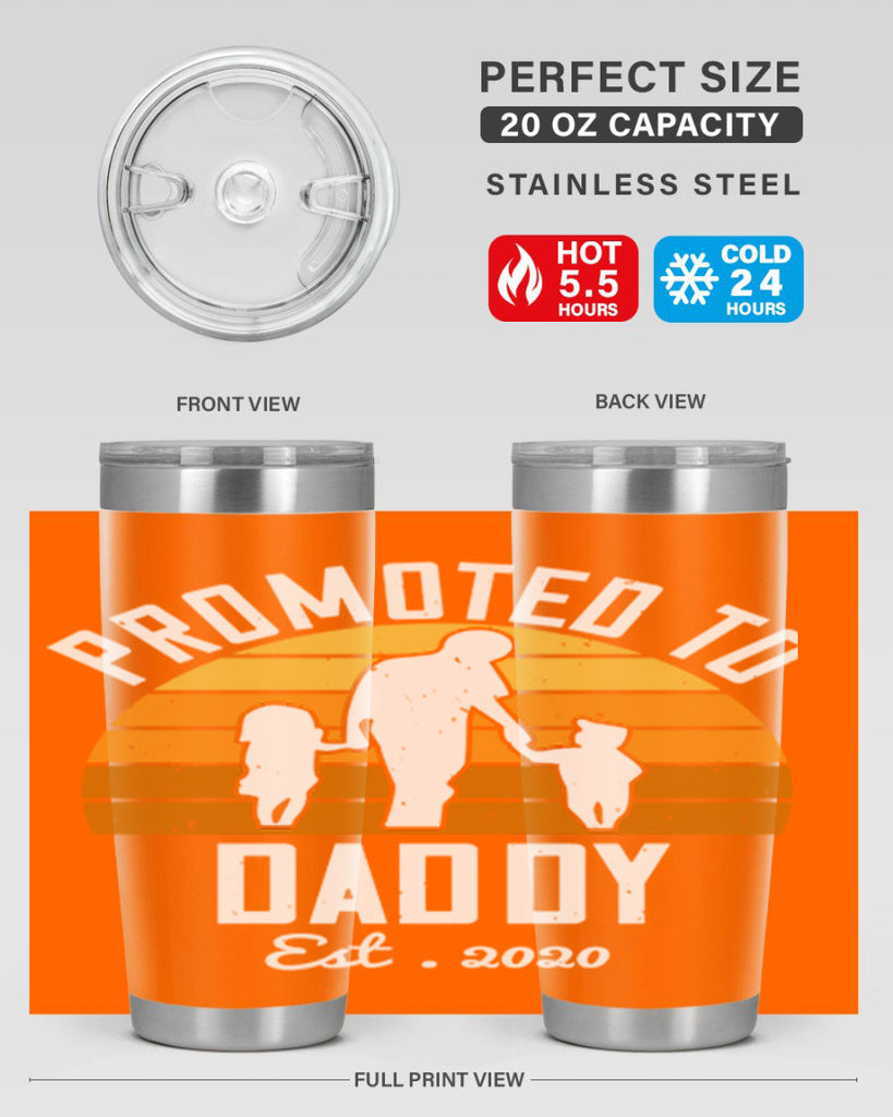promoted to daddy est 187#- fathers day- Tumbler