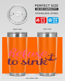 refuse to sink Style 4#- breast cancer- Tumbler