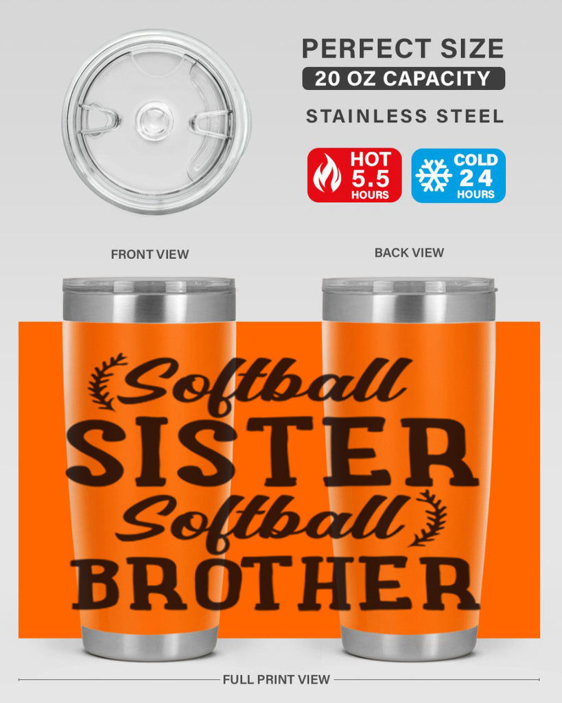 softball sister softball brother 2273#- softball- Tumbler