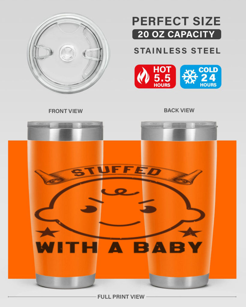 stuffed with a baby Style 14#- baby shower- tumbler