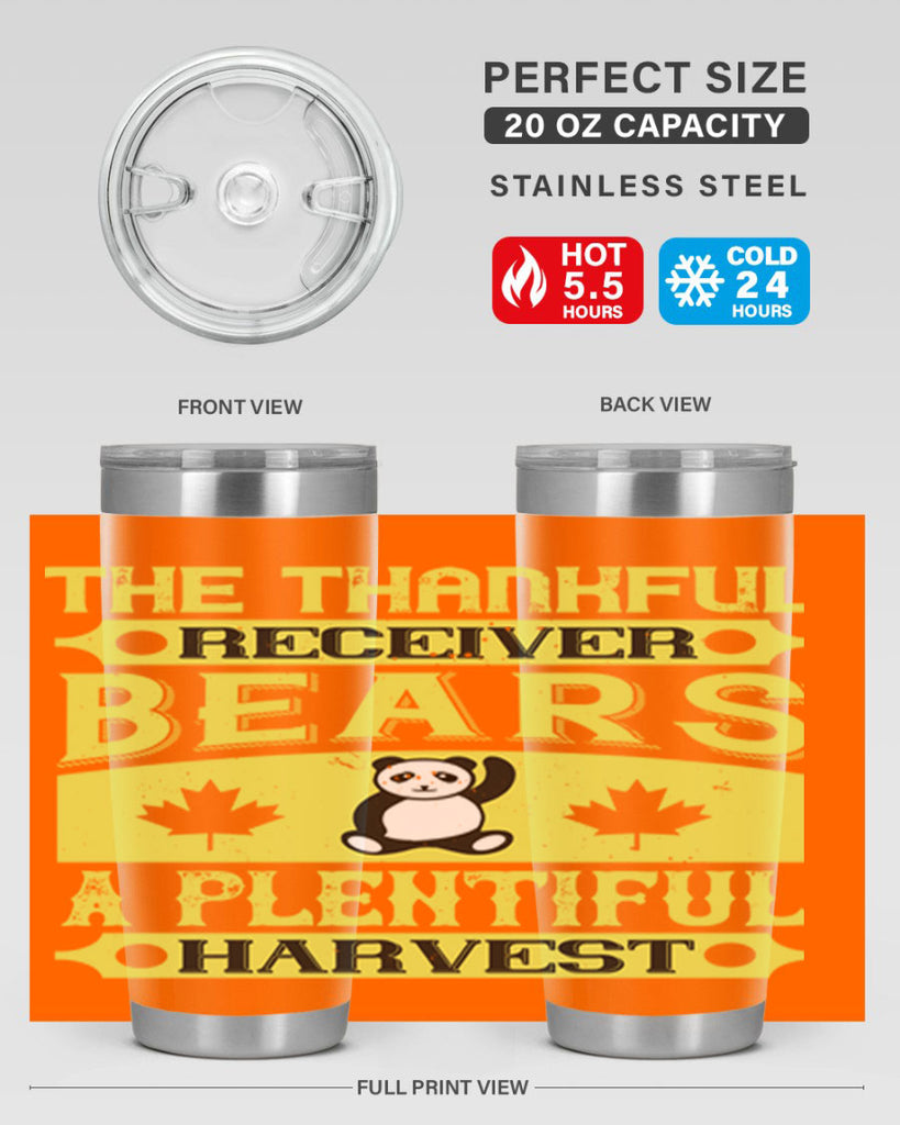 the thankful receiver bears a plentiful harvest 2#- thanksgiving- Tumbler