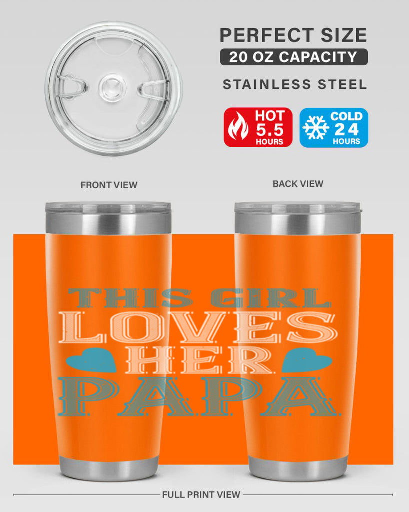 this girl loves her papa 3#- grandpa - papa- Tumbler