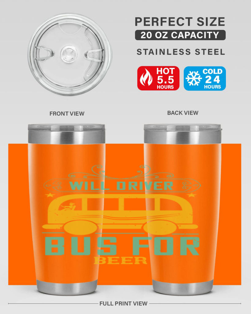 will driver bus for beer Style 6#- bus driver- tumbler