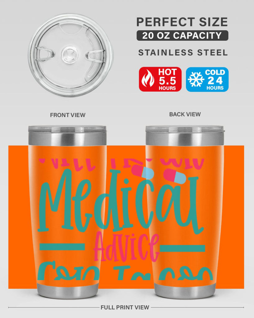 will trade medicau advice for tacos Style Style 8#- nurse- tumbler