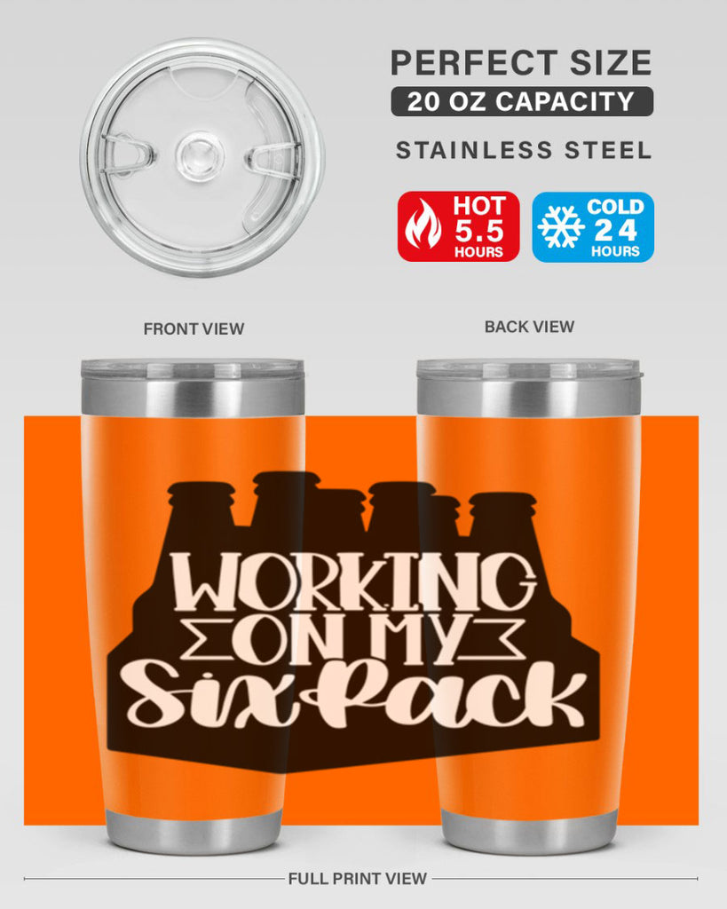 working on my six pack 13#- beer- Tumbler