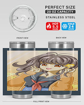 A beautiful and happy girl back to school 90#- anime- Tumbler