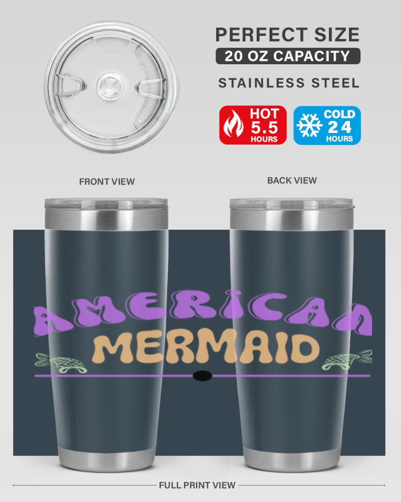American Mermaid 16#- mermaid- Tumbler