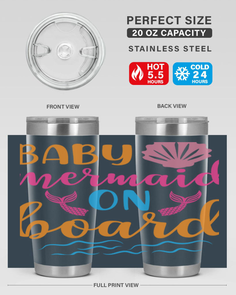 Baby Mermaid On Board 39#- mermaid- Tumbler