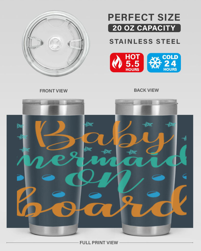 Baby Mermaid on Board 40#- mermaid- Tumbler