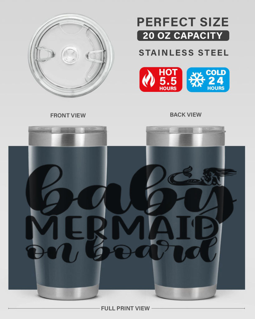 Baby mermaid on board 41#- mermaid- Tumbler