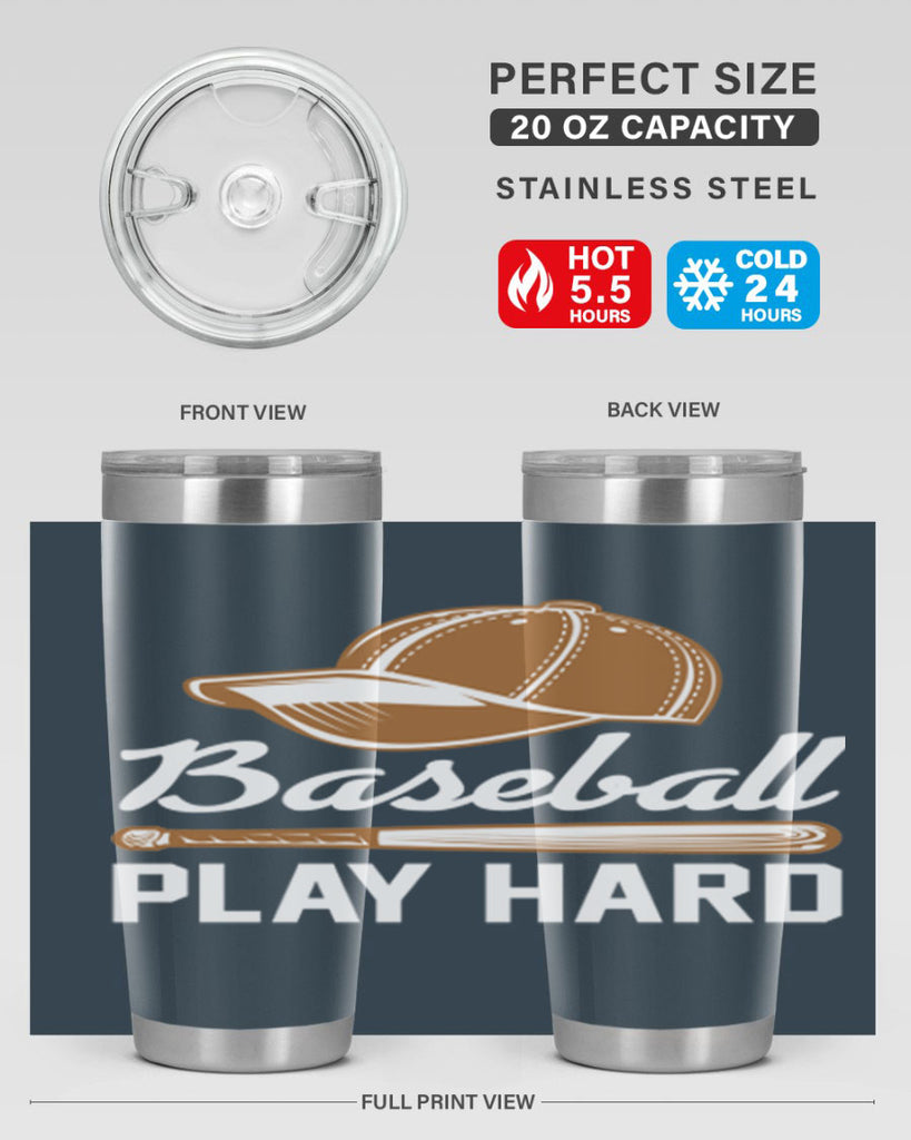 Baseball play 1444#- baseball- Tumbler