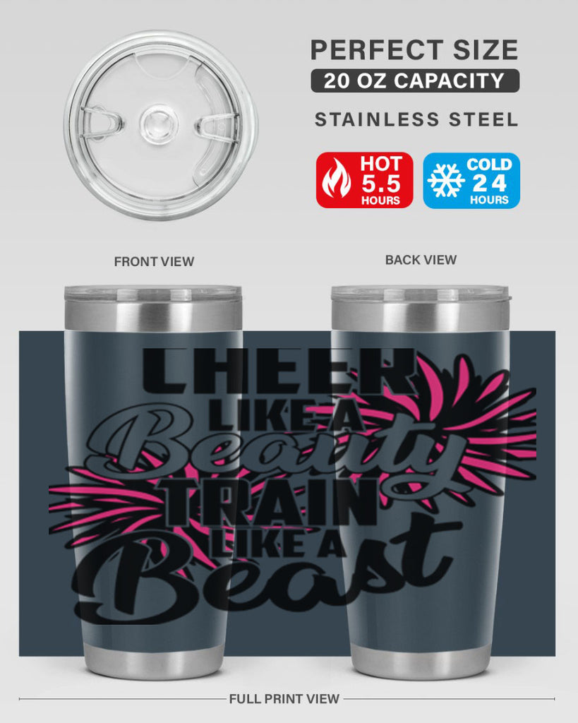 Cheer like a Beauty Train like a Beast 1388#- cheer- Tumbler