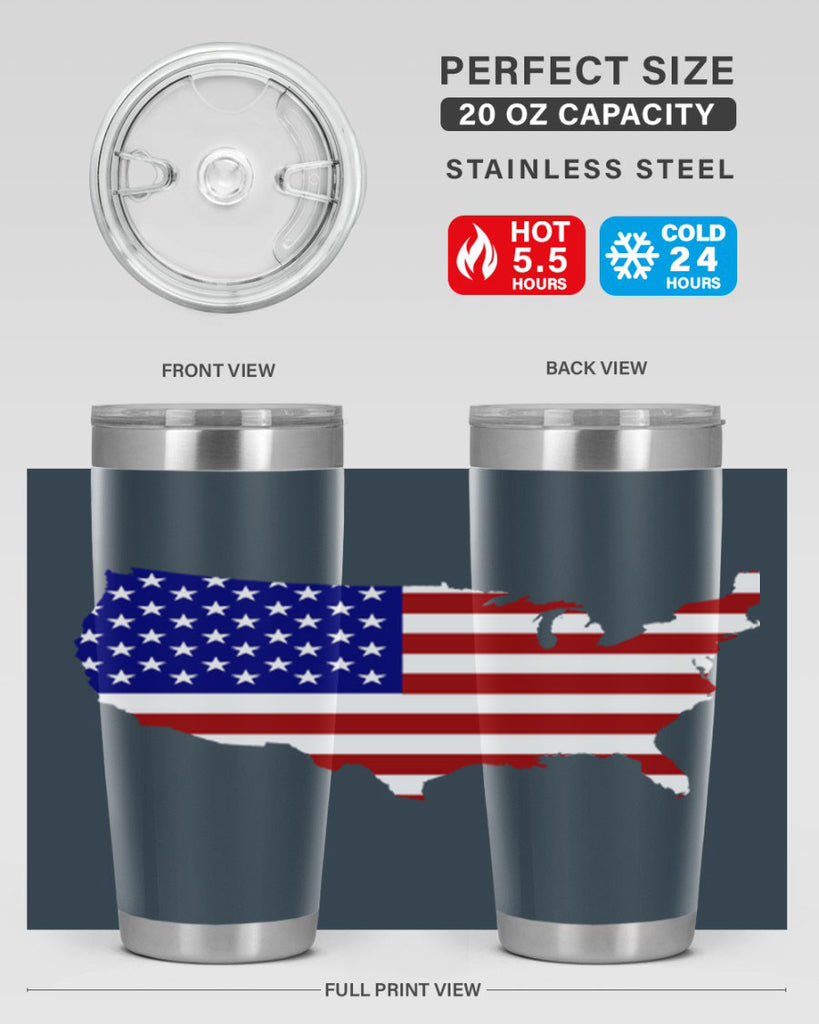 Flag With Map Style 50#- Fourt Of July- Tumbler