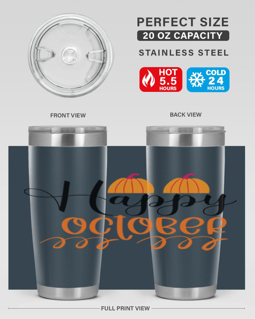 Happy October 238#- fall- Tumbler