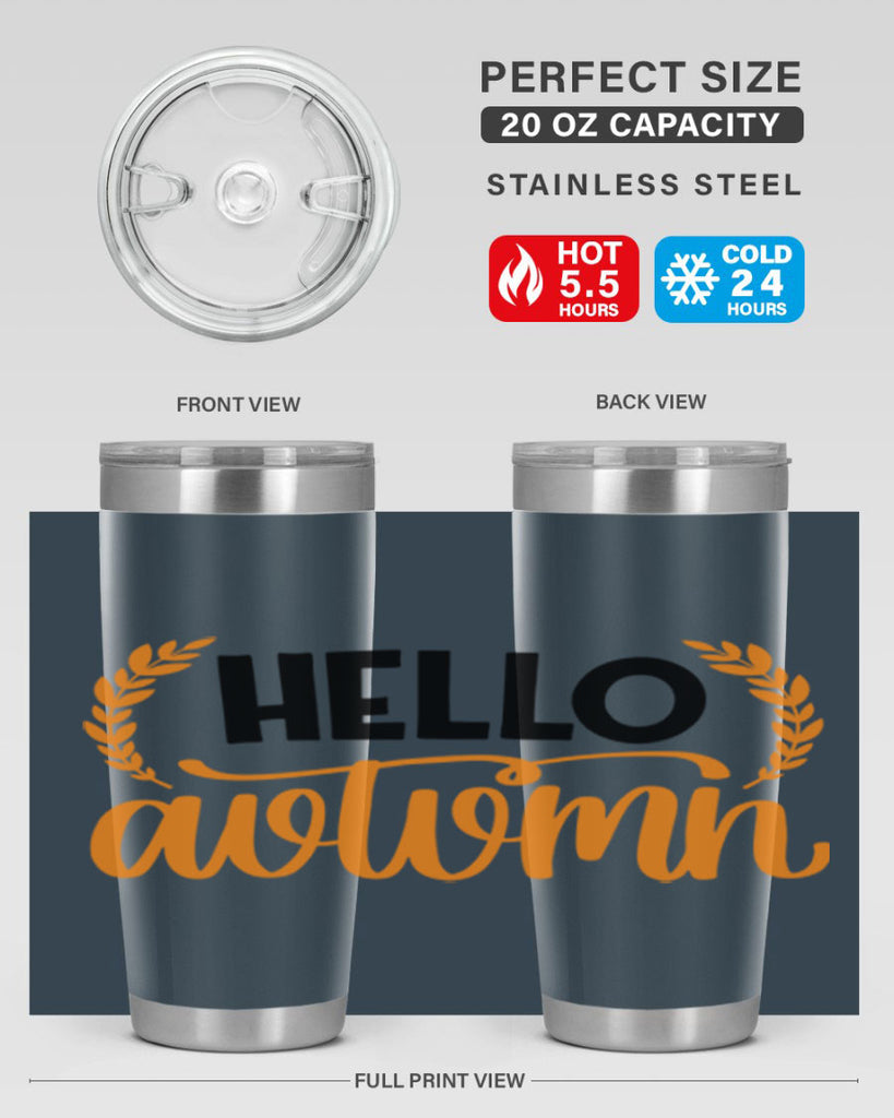Hello Autumn 493#- fall- Tumbler