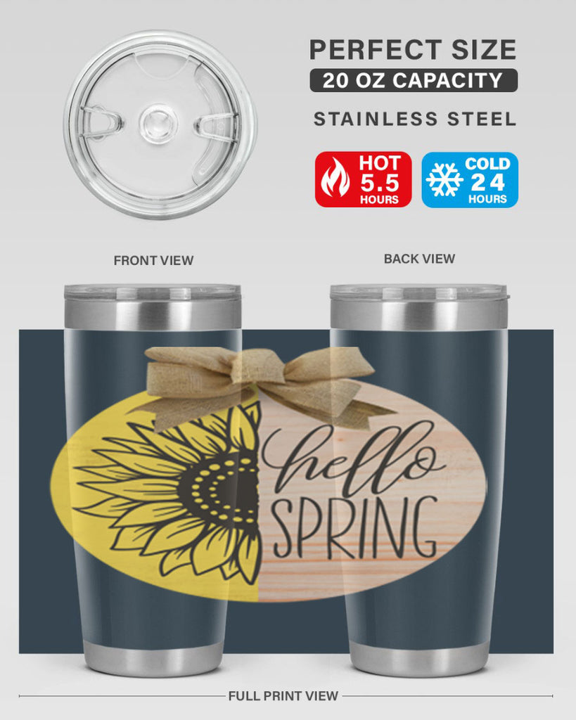 Hello spring half sunflower Mockup198#- spring- Tumbler