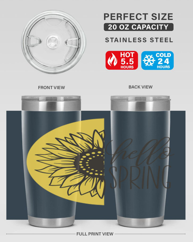 Hello spring half sunflower199#- spring- Tumbler