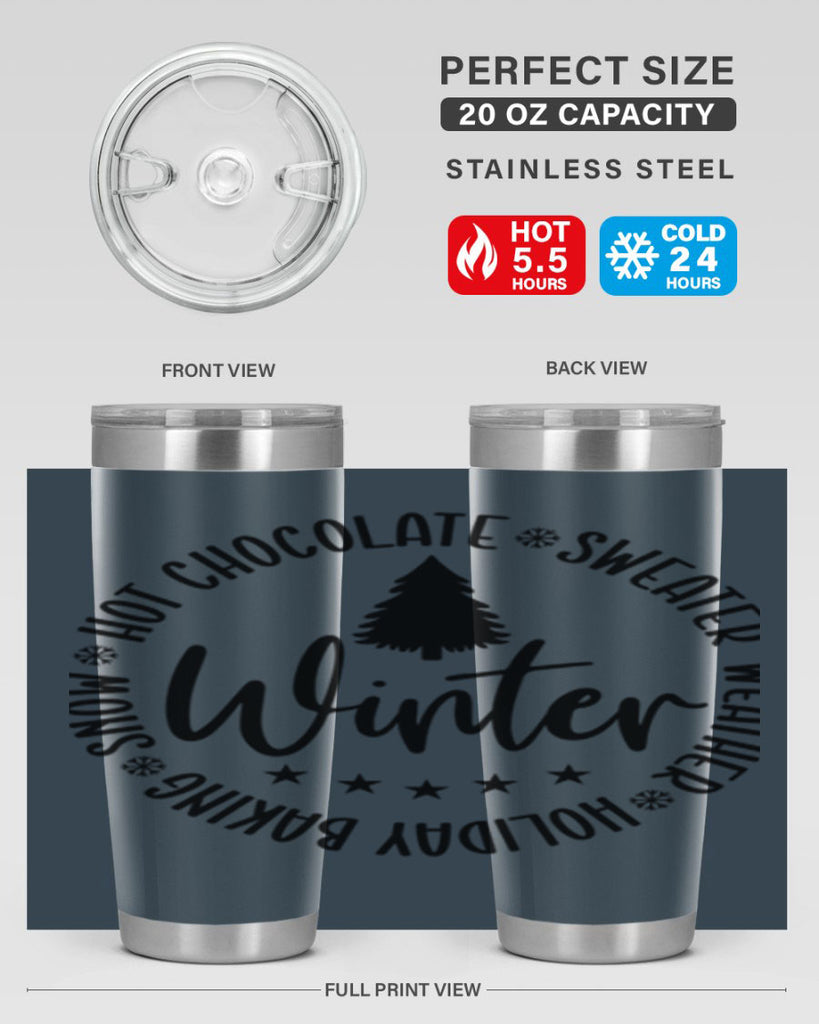 Hot Chocolate Sweater Weather Holiday Baking Snows196#- winter- Tumbler