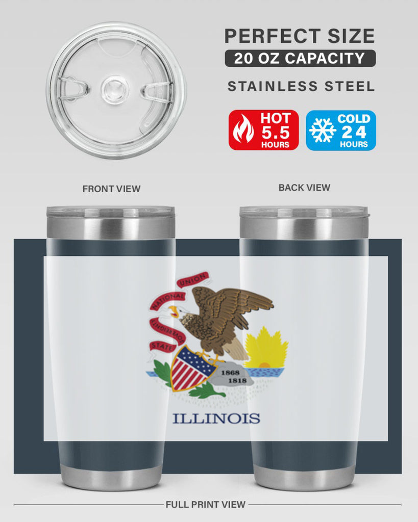 Illinois 39#- Us Flags- Tumbler