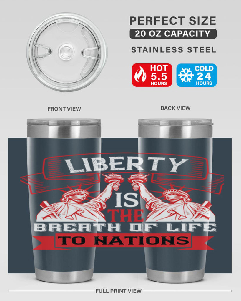 Liberty is the breath of life to nations Style 129#- Fourt Of July- Tumbler