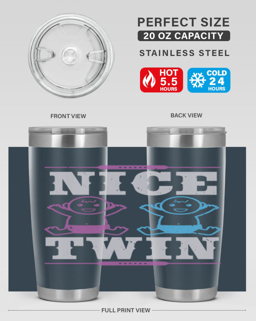 Nice Twin Style 26#- baby shower- tumbler