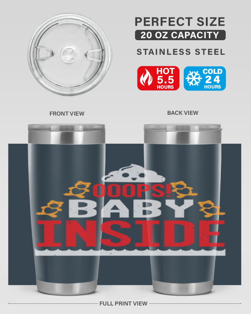 Ooops baby inside Style 24#- baby shower- tumbler