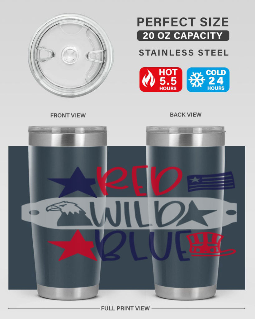 Red Wild Blue Style 171#- Fourt Of July- Tumbler