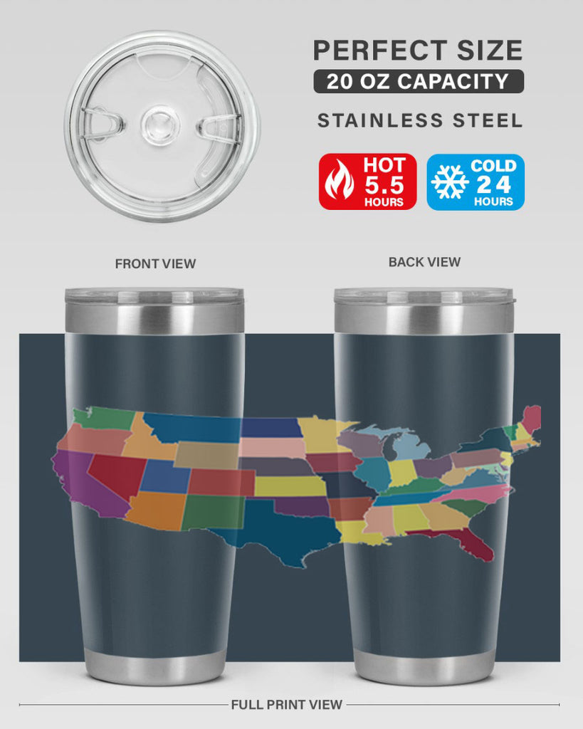 Separate Color Map Style 73#- Fourt Of July- Tumbler