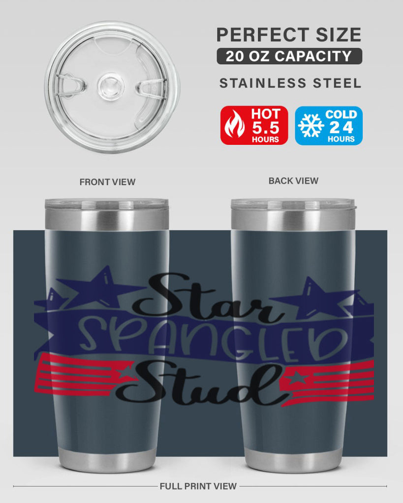 Star Spangled Stud Style 173#- Fourt Of July- Tumbler