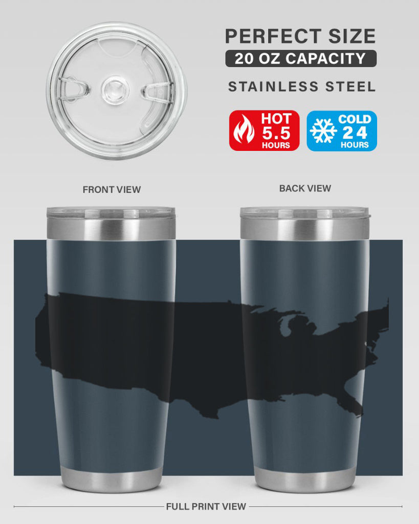 USA Solid Map Style 76#- Fourt Of July- Tumbler