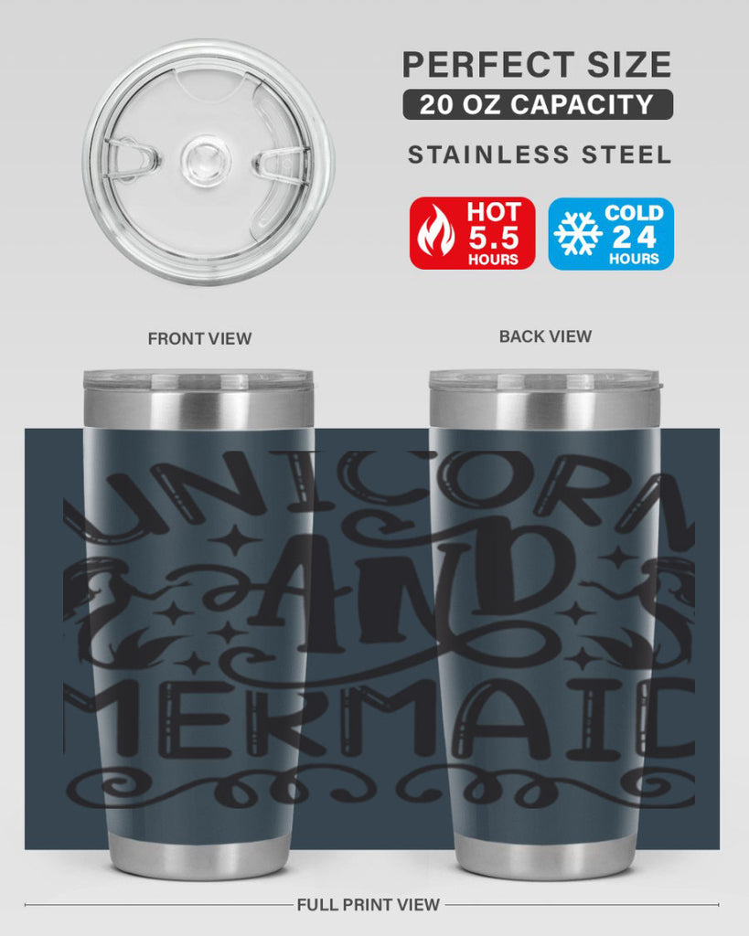 Unicorn and mermaid 660#- mermaid- Tumbler