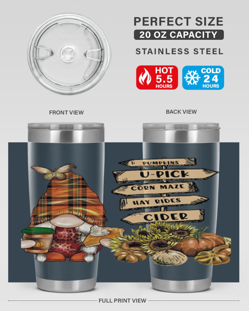 VintageFallGnome 625#- fall- Tumbler