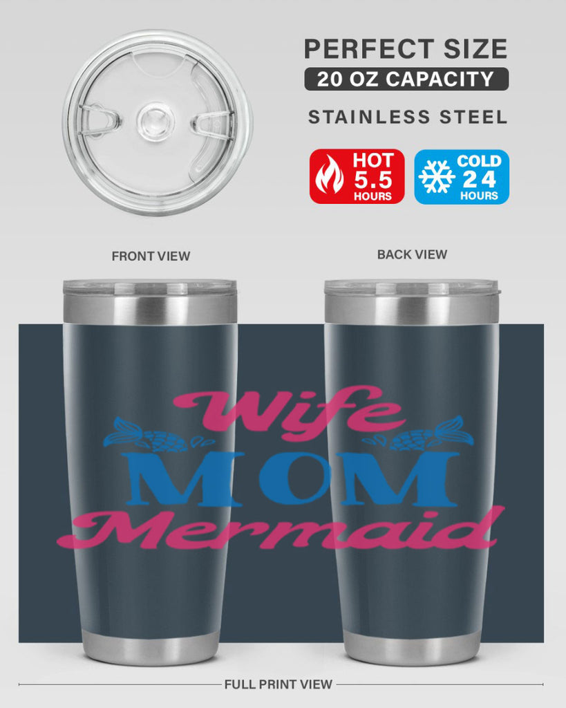 Wife Mom Mermaid 670#- mermaid- Tumbler