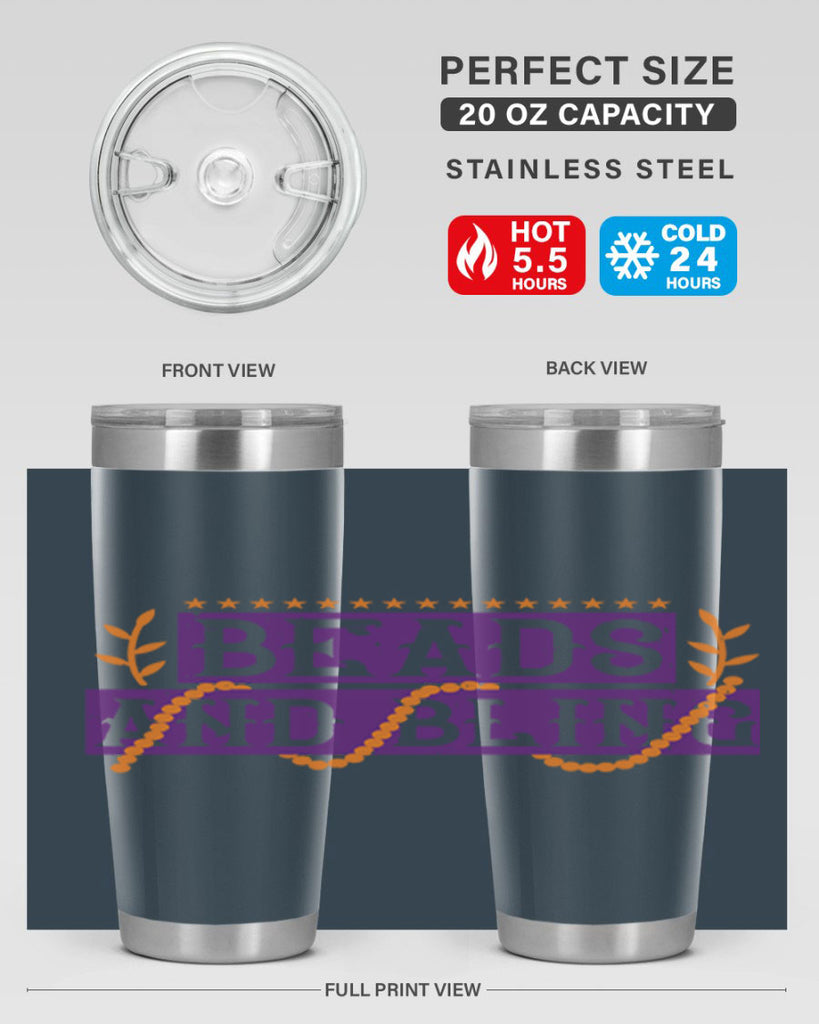 beads and bling 40#- mardi gras- Tumbler