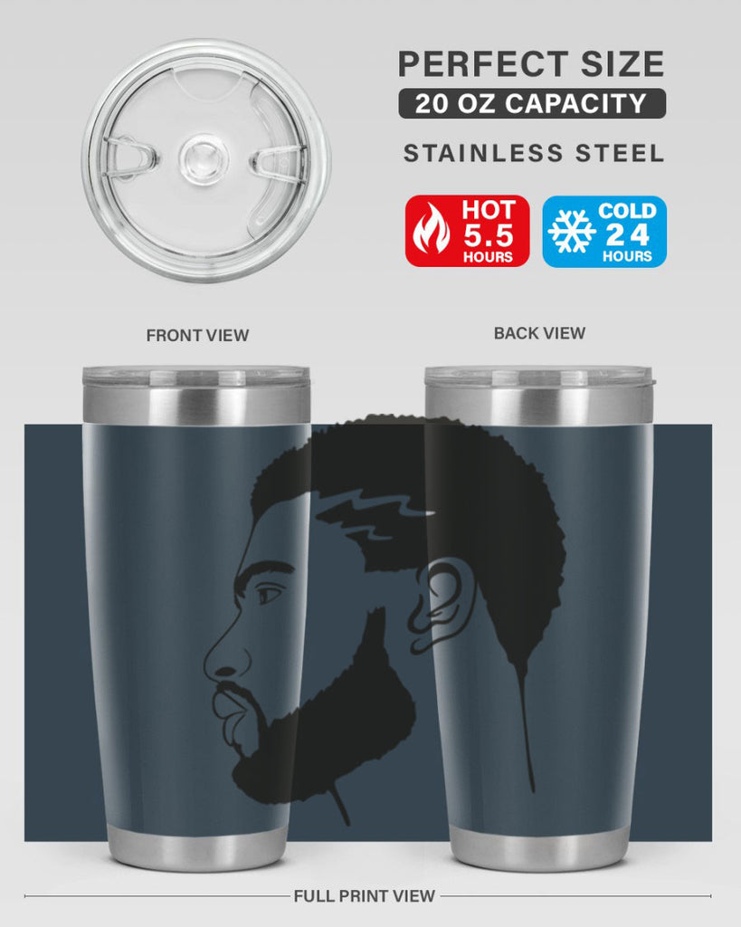 beardman 52#- black men - boys- tumbler