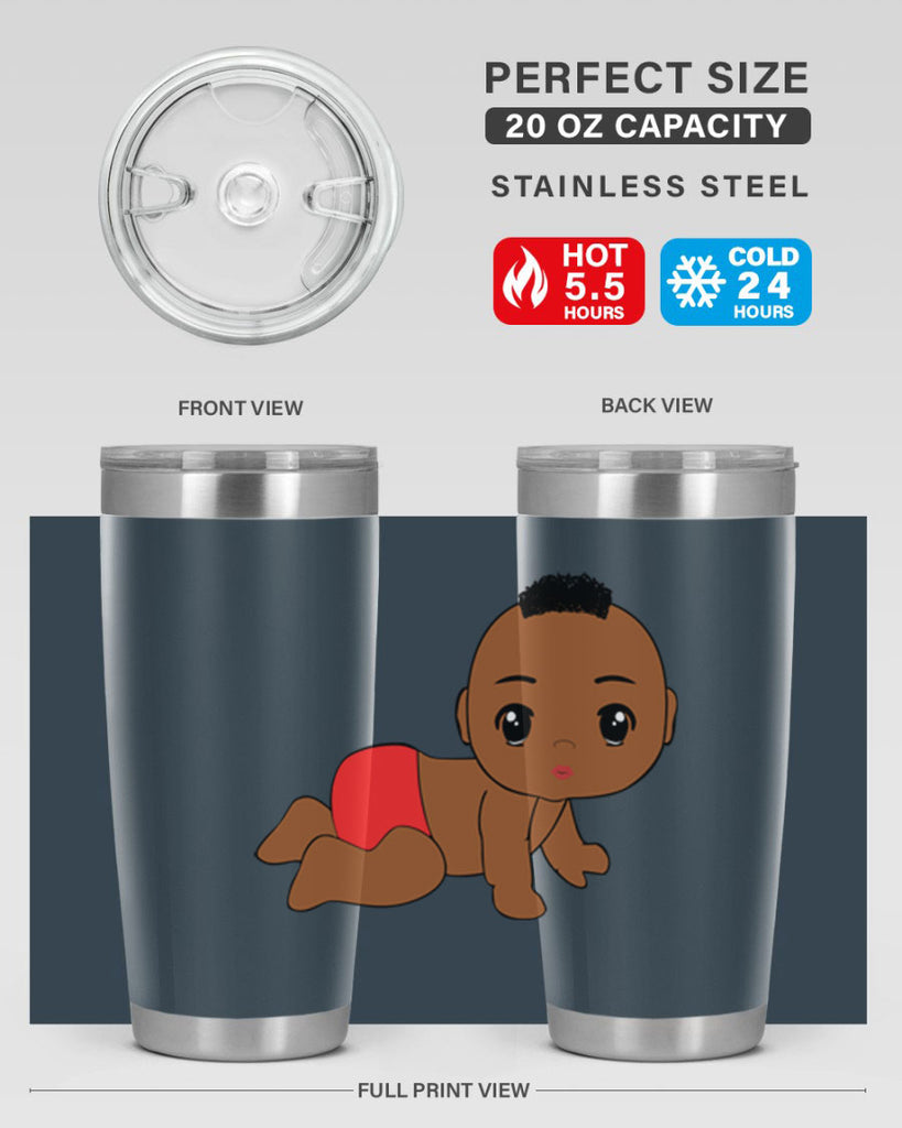 black baby boy 5#- black men - boys- tumbler