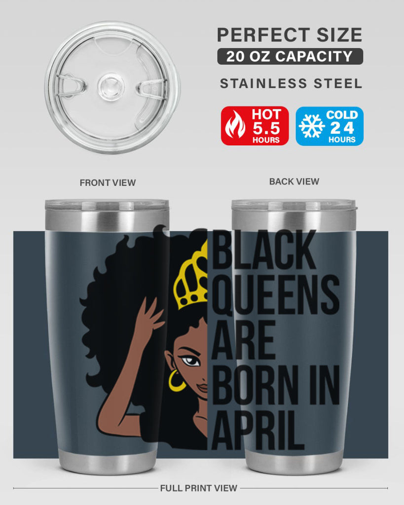 black queens are born in april 218#- black words phrases- Cotton Tank