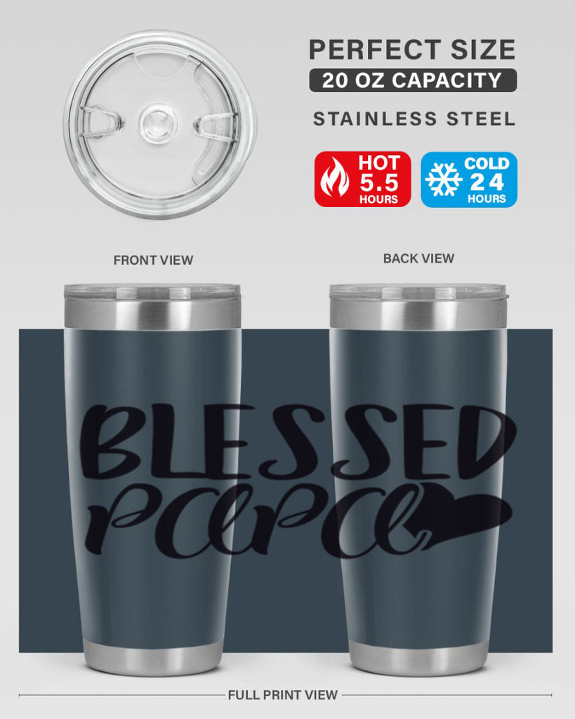 blessed papa 70#- grandpa - papa- Tumbler