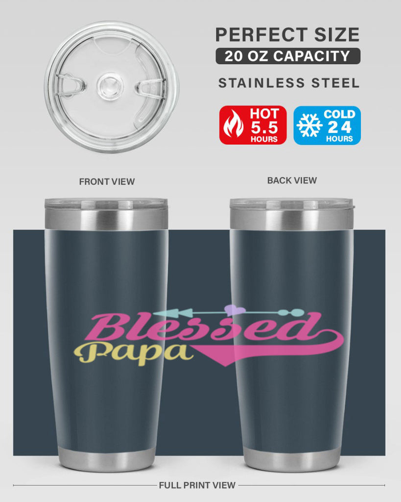 blessed papa 73#- grandpa - papa- Tumbler