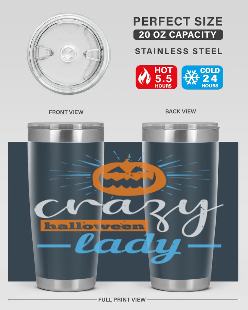 crazy halloween lady 118#- halloween- Tumbler