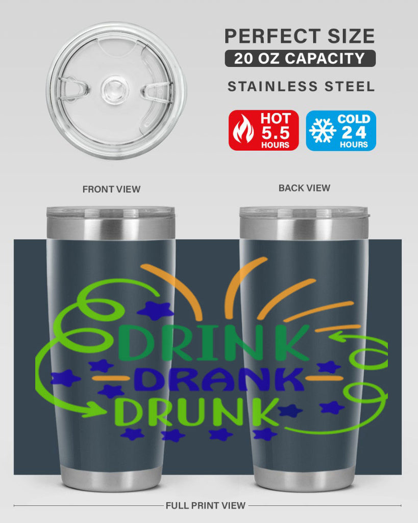 drink drank drunk 23#- mardi gras- Tumbler