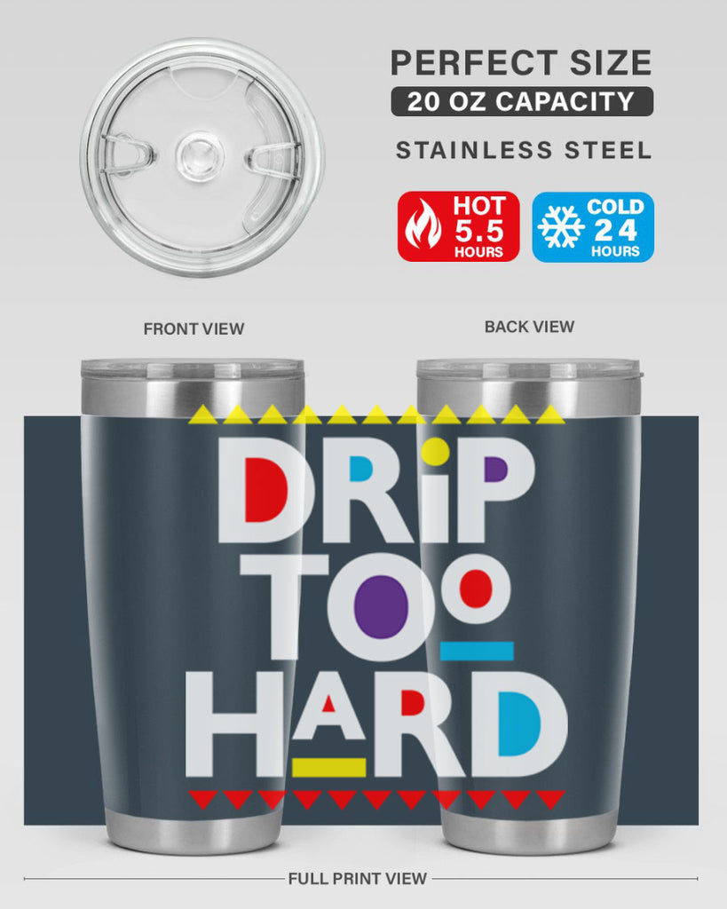 drip too hard 163#- black words phrases- Cotton Tank