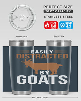 easily distracted by goats Style 5#- goat- Tumbler