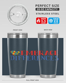 embrace differences Style 13#- autism- Tumbler